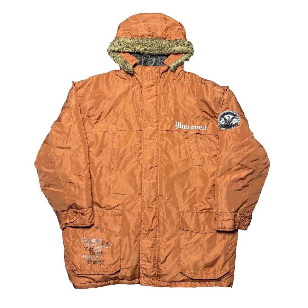 Vintage Makaveli Tupac 2Pac Shakur rust brown puffer puff coat jacket
